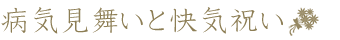病気見舞いと快気祝い